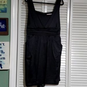 Wish wish wish black satin cocktail dress